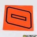 Sticker number 0 neon red edging black 10 cm