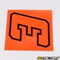 Sticker number 3 neon red edging black 10 cm