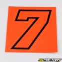 Sticker number 7 neon red edging black 10 cm