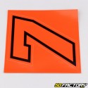 Sticker number 7 neon red edging black 10 cm