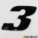 Black Holographic Number Sticker 3 cm