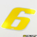 Holographic gold number sticker 6 cm