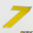 Holographic gold number sticker 7 cm