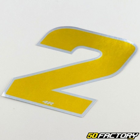 Holographic gold number sticker 2 cm