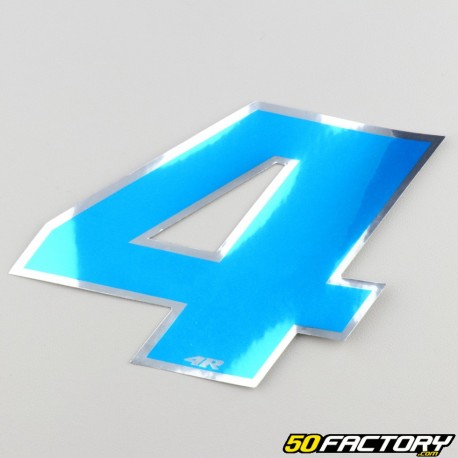 4 cm holographic blue number sticker