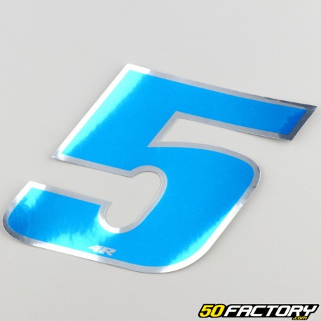 5 cm holographic blue number sticker