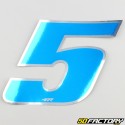 5 cm holographic blue number sticker