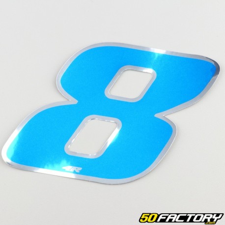 8 cm holographic blue number sticker