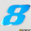 8 cm holographic blue number sticker