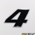 Black Holographic Number Sticker 4 cm