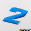 2 cm holographic blue number sticker