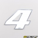 4 cm holographic white number sticker