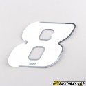 8 cm holographic white number sticker