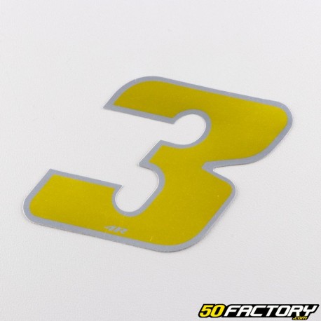 Holographic gold number sticker 3 cm