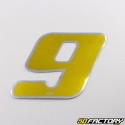 Holographic gold number sticker 9 cm