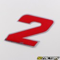 2 cm holographic red number sticker