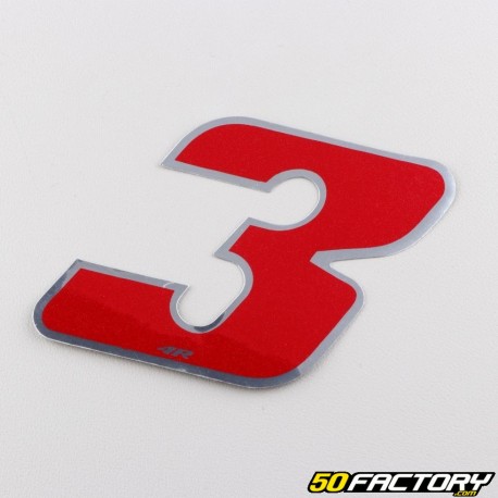 3 cm holographic red number sticker