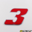 3 cm holographic red number sticker