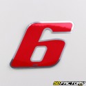 6 cm holographic red number sticker