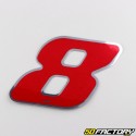 8 cm holographic red number sticker