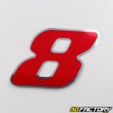 8 cm holographic red number sticker