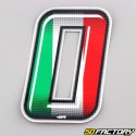Sticker numéro 0 tricolore Italie 10 cm