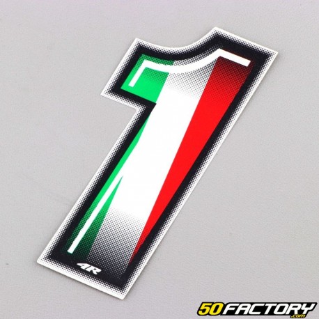 Adhesivo número tricolor italiano 1 cm
