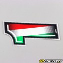 Italian tricolor number sticker 1 cm