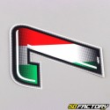 Italian tricolor number sticker 7 cm