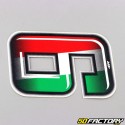 Italian tricolor number sticker 9 cm