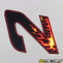 Sticker number 2 black flames 13 cm