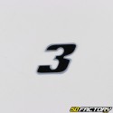 Black Holographic Number Sticker 3 cm