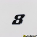 Black Holographic Number Sticker 8 cm