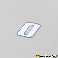 Sticker number 0 holographic white 3.7 cm