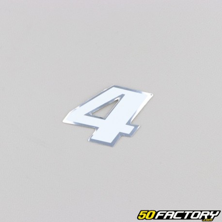 4 cm holographic white number sticker