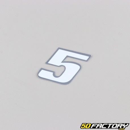 5 cm holographic white number sticker