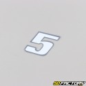 5 cm holographic white number sticker