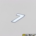 7 cm holographic white number sticker