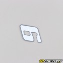 9 cm holographic white number sticker