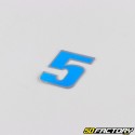 5 cm holographic blue number sticker