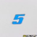 5 cm holographic blue number sticker