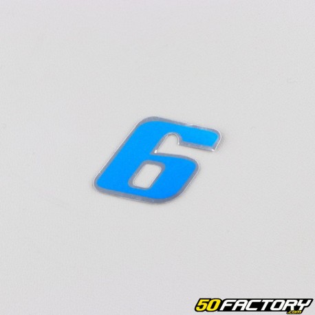 6 cm holographic blue number sticker