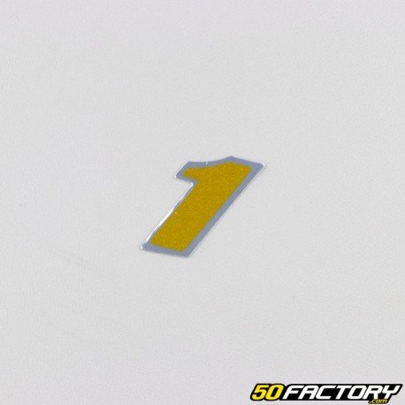 Holographic gold number sticker 1 cm