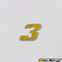 Holographic gold number sticker 3 cm