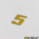 Holographic gold number sticker 5 cm