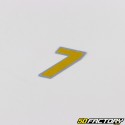 Holographic gold number sticker 7 cm