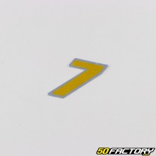 Sticker number 7 holographic gold 3.7 cm