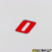 Sticker number 0 holographic red 3.7 cm