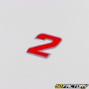 2 cm holographic red number sticker