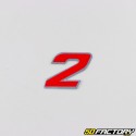 2 cm holographic red number sticker